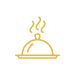 Icone de plats chauds sur demande